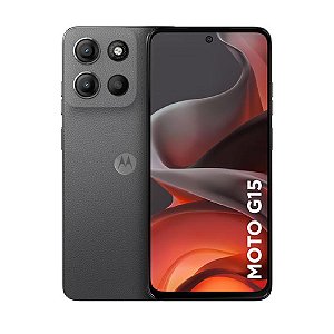 Smartphone Motorola Moto G15 256GB 12GB e Camera 50MP com AI e Night Vision Bateria de 5200 mAh Tela FHD+ 6.7" com Superbrilho NFC - Grafite