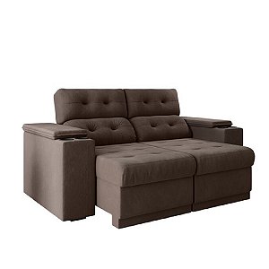Sofá Retrátil e Reclinável 1.80m 2 Lugares Flash Daytona Veludo Marrom