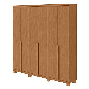 Guarda Roupa Lopas Alonzo 6P com Pés Amêndoa Clean