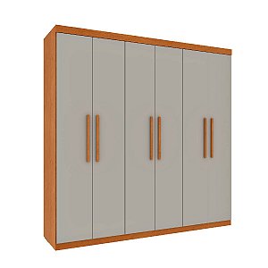 Guarda Roupa Tcil Lagos 6 Portas e 4 Gavetas 2,17m x 2,19m x 0,46m Cinamomo com Off White