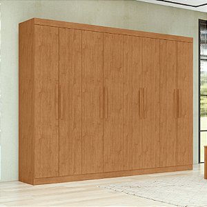 Guarda Roupas Lopas Andara Soft 2,05m x 2,36m x 0,47m 8 Portas 4 Gavetas sem Espelho sem Pés Amendoa Clean