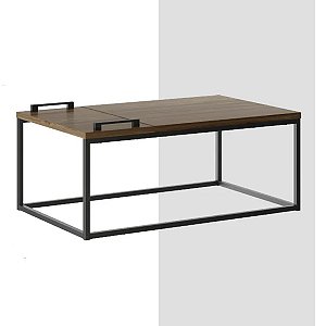 Mesa de Centro Sala de Estar 1346 Carraro Legno Preto Fosco