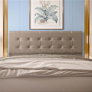 Cabeceira Cama Box Queen Joly Atenas 158cm Suede Bege