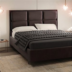 Cabeceira Queen MDP Marselha 158cm Corino Marrom