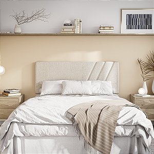 Cabeceira Queen Bonan Mileto 160cm Corino Milão Branco
