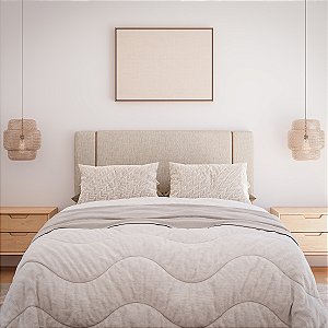 Cabeceira Bonan Fiori Queen 1,60m sem Frame Linho Bege 1207