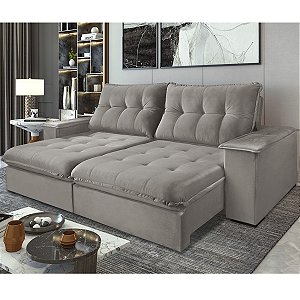 Sofá Teixeira retrátil Guaxupe Pillow 2,90m Tecido 512 Bege