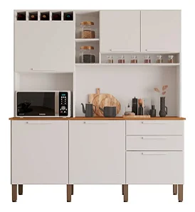 Kit Cozinha Salleto New Topazio 1,65m x 2,10m Branco