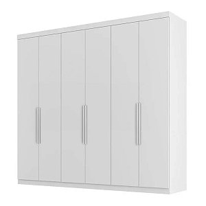 Guarda Roupa Zanzini Evidence Plus 2,30m x 2,30m 6 Portas 4 Gavetas Branco Absoluto