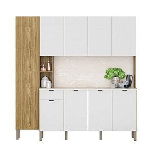 Kit Cozinha Kits Paraná Pulse 2,05m x 2,00m Freijó com Vanilla