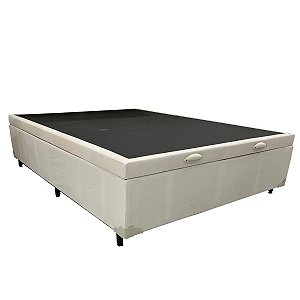 Base Bau Dream Box Vazado 1,38m x 1,88m x 0,41m Tecido Linhão Palha