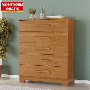 Cômoda JCM Cristina 5 Gavetas Cinamomo