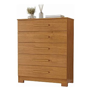Cômoda 5 Gavetas 1,20m x 82cm x 43cm JCM Cristina Cinamomo