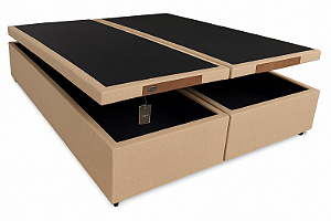 Base Baú Dream Box Queen Bipartido Evolux 1,58m Linho Bege