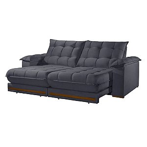 Sofá Retrátil Teixeira Barcelona 2,90m Pillow TEC330 Chumbo