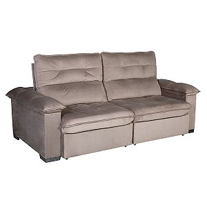 Sofá retrátil Ecotec Soberano 2,30m Tecido Boucle Bege