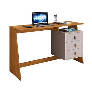 Escrivaninha JCM Gaby 1,21m x 0,75m Cinammo com Off White