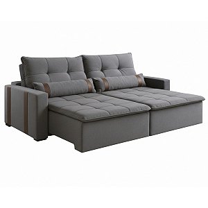 Sofá Pinheiro Londres 2m Retrátil Reclinável HR-33 Veludo Bege