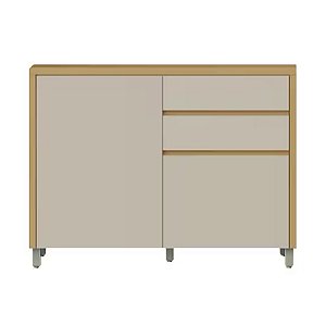 Balcão Nesher Condessa 1,20m 1 Porta Carvalho com Greige