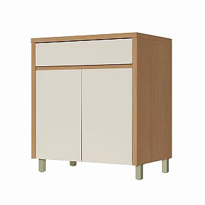 Balcão Nesher Condessa 80cm 2 Portas e 1 Gaveta Carvalho com Greige