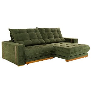 Sofá Teixeira Retrátil Guaxupé Pillow 2,90m Tecido 514 Boucle Verde