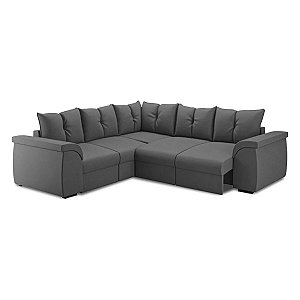 Sofá Retrátil Flash Qatar de Canto 5 Lugares Suede Cinza