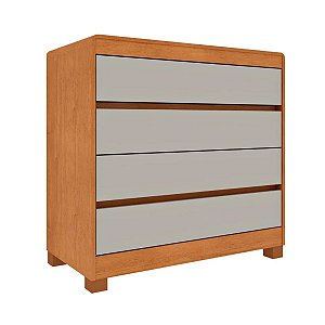 Cômoda Tcil Espanha 4 Gavetas Cinamomo com Off White