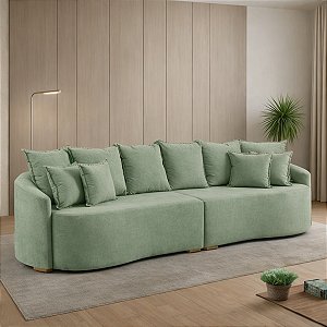 Sofá Martins M210 Organic 2,50m Tecido B485 Acquablock Verde