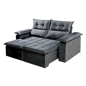 Sofá Retrátil PAM Curitiba 2,30m TEC814 Cinza