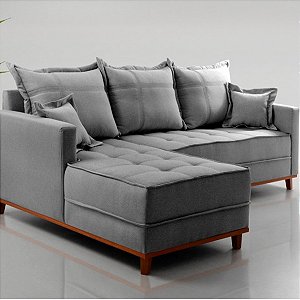 Sofá Evidence Milão 1,50m x 1,05m x 0,80m com Chaise Cinza