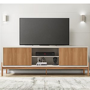 Rack Caemmun Tannen 1,8m x 0,63m Freijó com Off White