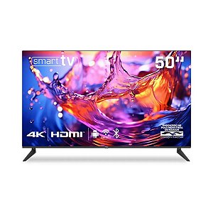 Smart TV HQ 50" UHD 3 HDMI 2 USB Wi-Fi Dual Band Android Frameless Slim HQS50NKH