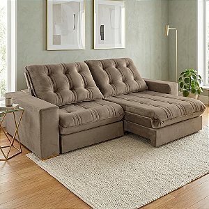 Sofá Teixeira Retrátil Triunfo 2,30 Mola Ensacada Pillow Top T,319 Cappuccino