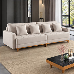 Sofá Martins Living M199 2,20m Tecido AA420 Couríssimo Bege