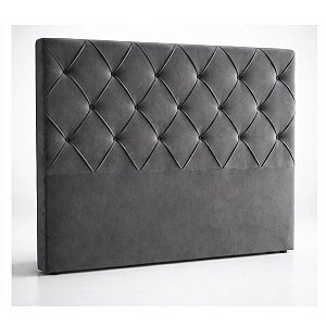 Cabeceira GN Elegance Casal Estofada Capitonê Cinza 1,40m