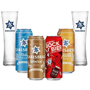 Combo 4 Cervejas Karlsbrau + 2 Copos
