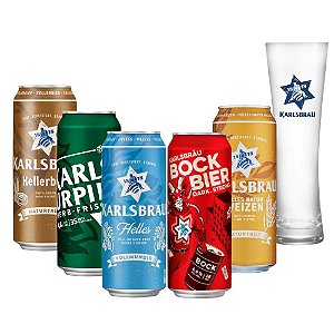 Combo 5 Cervejas Karlsbrau + 1 Copo