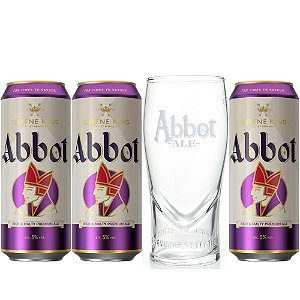 Combo Greene King Abbot Ale - 3 Latas 500ml + Copo