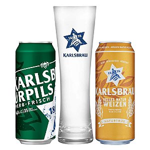 Kit Cervejas Karlsbrau (1 Weizen + 1 Urpils + 1 Copo)