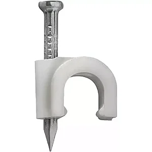 FIXA CABO REDONDO 10MM 100 PECAS BRANCO PREGO DE 22MM FXCB0008a