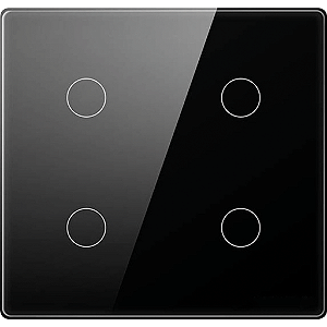 INTERRUPTOR INTELIGENTE TOUCH PRETO COM 4 BOTOES  (BIVOLT) ALPHA-100-44P PRO