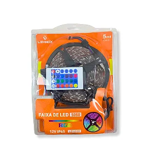 FITA DE LED COM 5 METROS COM CONTROLE REMOTO RGB 5050 LEY-2103