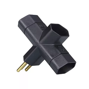 ADAPTADOR 2-34 PRETO (F) 2P+T BENJAMIM (14752)