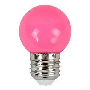 LAMPADA BOLINHA G45 1,2W E27 ROSA BRAVOLED
