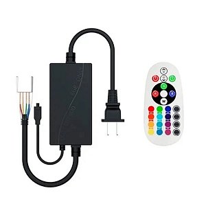 KIT CONTROLE + FONTE FITA DE LED RGB 220V