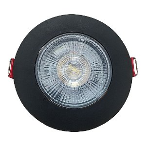 SPOT DE LED EMBUTIR REDONDO PRETO 3000K 5W AVANT BIVOLT-NH400