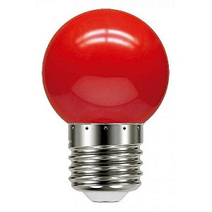 LAMPADA BOLINHA G45 1,2W E27 VERMELHA BRAVOLED 30297