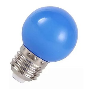 LAMPADA BOLINHA G45 1,2W E27 AZUL BRAVOLED 30299