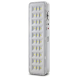 LUMINÁRIA DE EMERGÊNCIA 30 LEDS BATERIA DE LÍTIO ELGIN