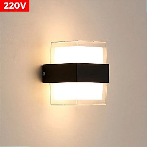 ARANDELA DE LED ACRÍLICO QUADRADA 2 FOCOSX5W ABS IP65 NE-BH-05